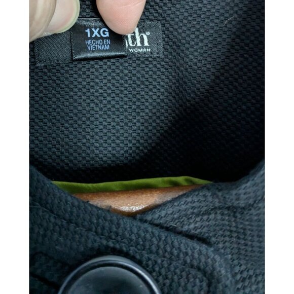 East 5th Womens Black Jacket Size 1X Button-Front 3/4 Sleeves Textured Finish - Picture 5 of 16